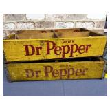 (2X) DR PEPPER WOOD BOTTLING CRATES