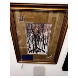 FRAMED & MATTED NATIVE AMERICAN & OWL SCENE