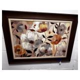 FRAMED FLORAL PAINTING SIGNED NAN;  44' X 32'