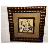 FRAMED WALL ART FLORAL PRINT;  18.5' X 18.5'