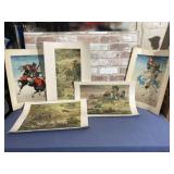 (5 PCS) WALL ART - 2 WOOD BLOCK PRINTS BY