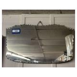 ANTIQUE BEVELED EDGE WALL MIRROR; SMALL CRACK