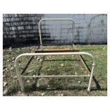 VINTAGE IRON HEADBOARD, FOOTBOARD, RAILS,SLATS