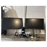 DUAL COMPUTER MONITOR STAND W/ DELL MONITORS