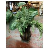 FAUX PLANT IN METAL CONTAINER