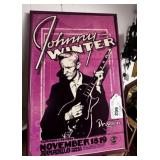 (2 PCS) FRAMED JOHNNY WINTER CONCERT POSTER &