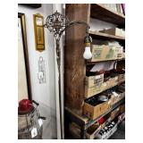 VINTAGE ART NOUVEAU BRASS BRIDGE FLOOR LAMP