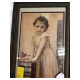 (2 PCS) VINTAGE FRAMED PRINT 'YVONNE' BY ARTIST