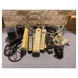 BOX LOT: ASSORTED POWER STRIPS, HARMAN KARDON HP