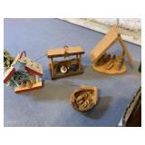 BOX LOT OF VINTAGE ORNAMENTS, MINI NATIVITIES,