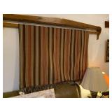 FABRIC THROW WITH SUEDE BACKING & LEATHER FRINGE