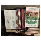 (2 B0XES) SELECTION OF COOK BOOKS & AN IRON