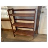3 TIER WOODEN FOLDING SHELF, 28" X 12" X 38"