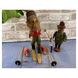 (2 PCS) VINTAGE STEINBACH GERMAN SMOKER "THE SKIER