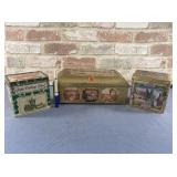 (3 PCS) VINTAGE LITHOGRAPHED TIN BOXES FROM