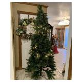 GROUP: LARGE LIGHTED CHRISTMAS TREE WITH PINE