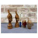 MCM HAND CARVED WOODEN CAT WHISTLES- MADE IN