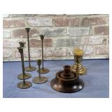 ASSORTMENT OF CANDLEHOLDERS -5 LEONARD SILVER