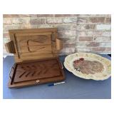 GROUPING: (2) MCM VINTAGE TEAK WOOD CARVING
