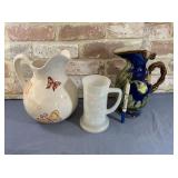 GROUPING: 2 DECORATIVE PITCHERS AND A FEDERAL