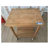 SOLID WOOD KITCHEN CART / UTILITY TROLLEY WITH