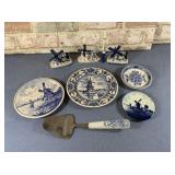 SELECTION OF ASSORTED BLUE & WHITE DELFTWARE