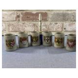 (6 PCS) MINIATURE VINTAGE GERMAN BEER STEINS