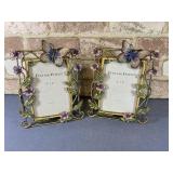 2 PCS, DECORATIVE FRAMES WITH PAINTED BUTTERFLIES