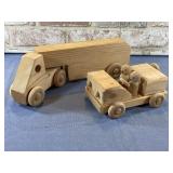 BOX LOT: WOOD TOY CAR & TRUCK