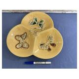 VINTAGE YELLOW 3-SECTION CERAMIC SERVING DISH