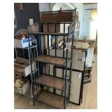 4-TIER METAL AND WICKER FOLDING SHELF, 21" X 58"