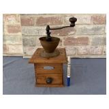 VINTAGE COFFEE GRINDER WITH SINGLE DRAWER &