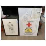(2 PCS) FRAMED ART: VINTAGE DISASTER RELIEF