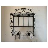 (2 PCS) SMALL WIRE WALL SHELVES WITH HOOKS