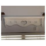 (2 PCS) WHITE PAINTED WALL SHELVES WITH PEGS