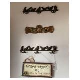 GROUPING: 3 KEY RACKS & WOODEN SIGN