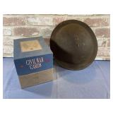 (2 PCS) WWII MILITARY HELMET & CIVIL WAR CARDS BOX