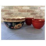 (5 PCS)  LARGE COLORFUL SALAD / FRUIT BOWL & 4