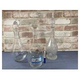 (3 PCS) GLASS DECANTERS WITH STOPPERS
