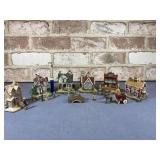 6 MINIATURE RESIN HOUSES & ACCESSORIES