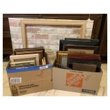 2 BOXES: ASSORTED PICTURE FRAMES INCLUDING ONE