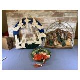 BOX LOT: 2 CHRISTMAS NATIVITY WALL HANGINGS AND
