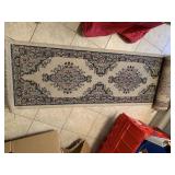 WOVEN RUG RUNNER WITH FRINGE ON ENDS, 93" X 24"