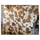 GENUINE LEATHER, BROWN & WHITE COWHIDE RUG
