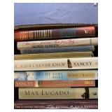 BOX LOT OF ASSORTED RELIGIOUS THEMED BOOKS