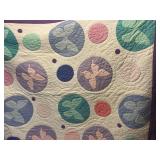 HAND-SEWN, VINTAGE BUTTERFLY QUILT- SOME SPOTS