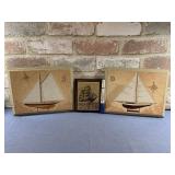 (3 PCS) SAILBOAT WALL ART