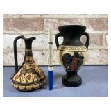 (2 PCS) HANDMADE GREECIAN POTTERY VASE MARKED