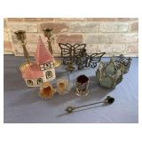 (4 BOXES) LARGE SELECTION OF CANDLEHOLDERS,