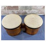 VINTAGE WOODEN BONGO DRUMS